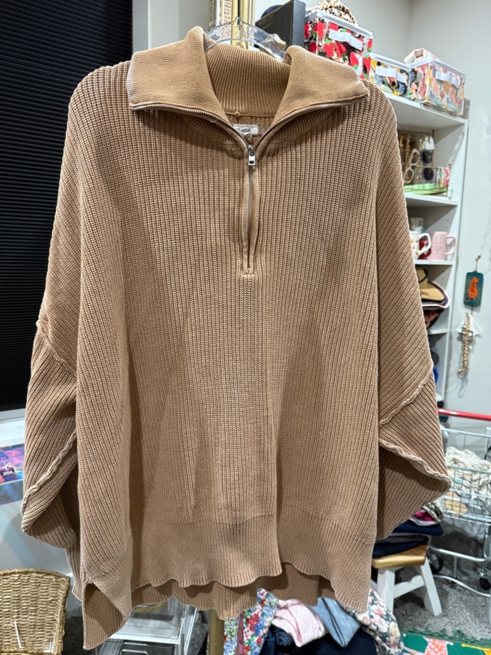 Aerie Beyond Chenille Sweater Zipper Collar XL - Picture 2 of 2